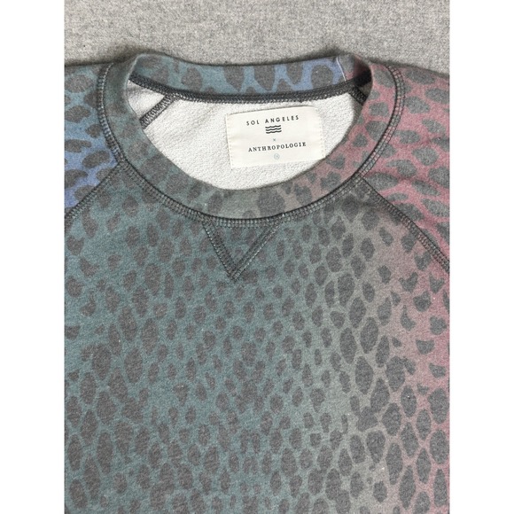 Sol Angeles Anthropologie Sweatshirt Womens 1X Animal Print Pullover Made USA - Picture 5 of 12